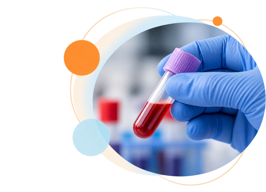 Muestra de sangre en laboratorio